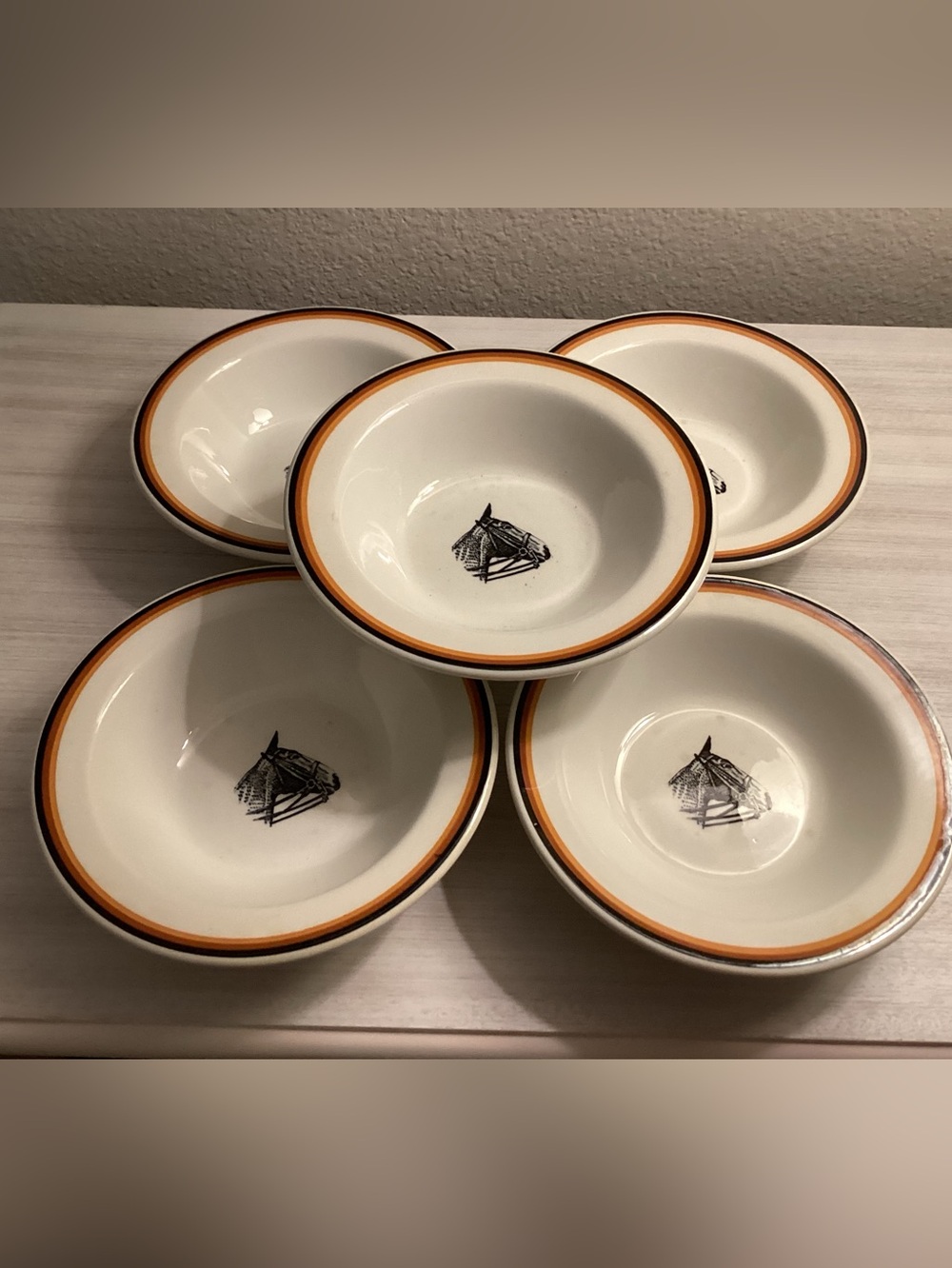 VTG Walker China Restaurant Wear “ Horse Head” 5 Bowl Set